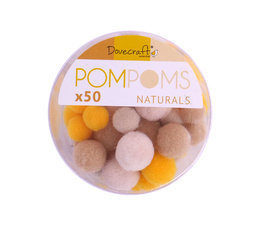 50 pompons 8 - 12 mm: naturals
