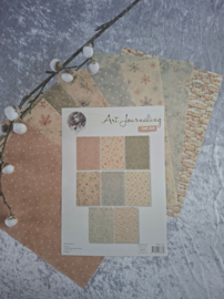 Art Journaling Set A4 achtergronden wintermuisjes (uitbreiding op het wintermuisjes boek)