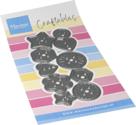 Craftables stencil Punch die XL buttons CR1753
