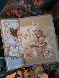 Alle 6 LAVENDEL/HEIDE Fairybells (4e serie) combi knipvellen voor pop-up en decoupage 1x