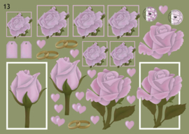 Dag 13 : roze rozen knipvel A4