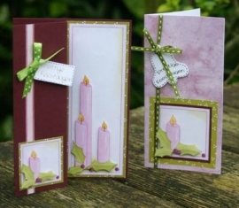 Voorbeeld kaarten paarse kaarsen