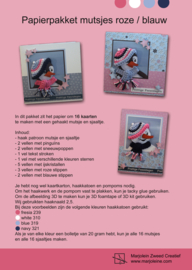 Papierpakket mutsjes roze/blauw