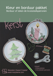 Kleur en borduur pakket 2: Kerst