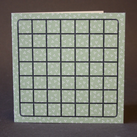 Marjoleine’s kaarten old green dot 3 met kaartenrekje (10 stuks)