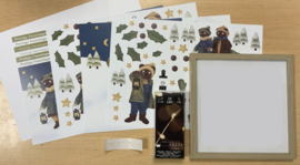 Pakket voor het maken van een lijstje met lichtjes: vierkante lijst hout