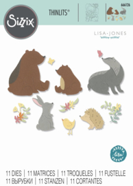 Thinlits Die Set Nature Friends 11 stuks Sizzix 666126