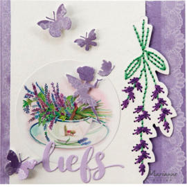 Craftables stencil Stitching Lavender CR1577