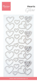 Hearts - Rhinestones silver CA3221