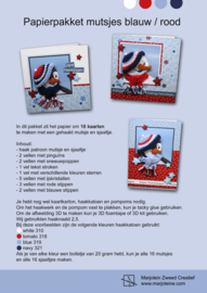 Papierpakket mutsjes rood/blauw