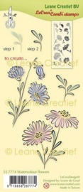 Clear stamp combi Aquarel bloemen 55.7774