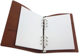 Ringband Planner - voor papier 148x210mm - Cognac bruin PU leather