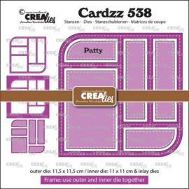 Crealies Cardzz Frame & inlay Patty CLCZ538 max. 11,5 x 11,5 cm