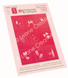 3D embossing folder Familie aangelegenheden met postzegelstans 35.9396