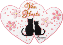 Craft stencil - 2 hearts PS8176