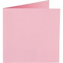 6 x vierkante kaart (13,2 x 13,2 cm) babyroze (959)