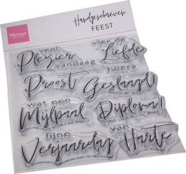 Clear stamp Handgeschreven Feest CS1086