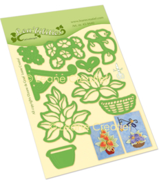 Lea’bilitie snij en embossing mal Bloemen met vaas & mand 45.9440