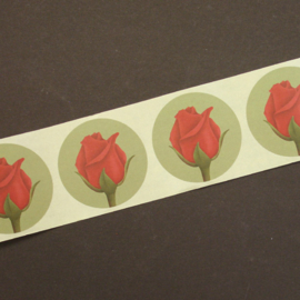 Sluitstickers - 10 stuks - rode rozen