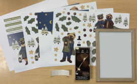 Pakket voor het maken van een lijstje met lichtjes: eenvoudige houten lijst licht