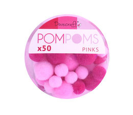 50 pompons 8 - 12 mm: pinks