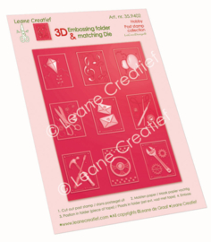 3D embossing folder Hobby met postzegelstans 35.9402