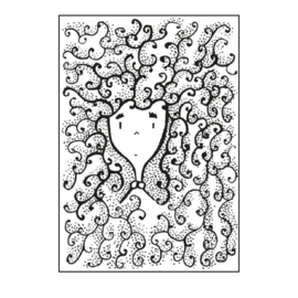 Paperfuel Embossing folder A6 curly hair don't care PF106007