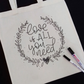 Linnen tas 38 x 42 cm (met lange hengsels)