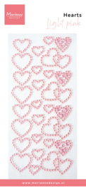 Hearts - Rhinestones light pink CA3222