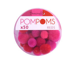 50 pompons 8 - 12 mm: reds