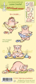 Clear stamp Biggetjes dans - meditaties 55.9341