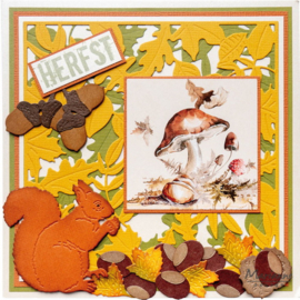 Craftables stencil Tiny's achorn & chestnut CR1665