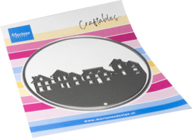 Craftables stencil Silhouette - village CR1706