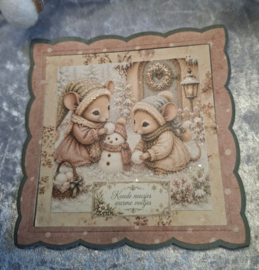 Art Journaling Set A4 achtergronden wintermuisjes (uitbreiding op het wintermuisjes boek)