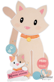 Craft stencil - Sitting cat by Marleen PS8179