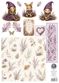 Fairybells combi knipvel voor pop-up en decoupage - heide