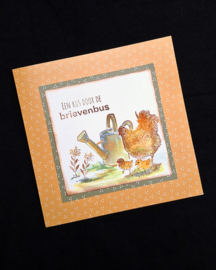 Stempel Mother hen with chicks SPCS015