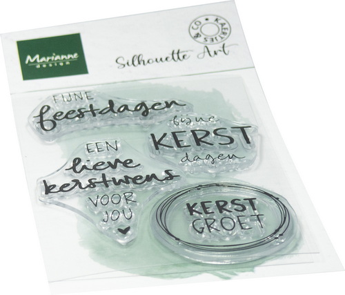 Clear Stamp Silhouette Art - Kerstwensen by Kaertjes&Co CS1182