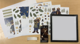 Pakket voor het maken van een lijstje met lichtjes: vierkante lijst zwart