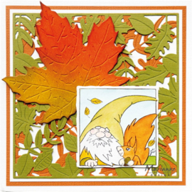 Craftables stencil Background Fall leaves CR1663