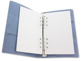 Ringband Planner - voor papier 120x210mm - lichtblauw PU leather