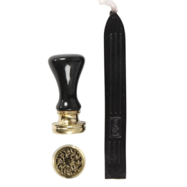 Lakzegel (krans) houder en zwarte wax