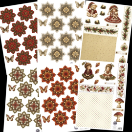 Alle 6 KERST-HERFST Fairybells (3e serie) combi knipvellen voor pop-up en decoupage 1x