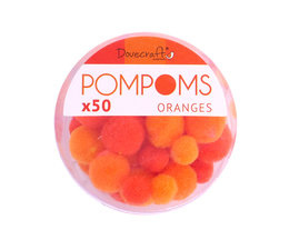 50 pompons 8 - 12 mm: oranges