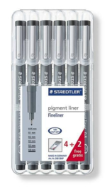 Staedtler Pigment liner Fineliner - Box 6 st.