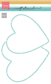 Craft stencil - 2 hearts PS8176