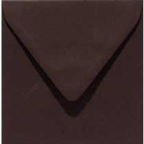 6 x vierkante envelop (14 x 14 cm) donkerbruin (938) voorheen 38 donkerbruin