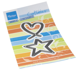 Craftables stencil Heart & Star CR1631