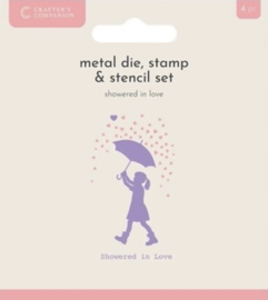 Stans, sjabloon en stempel - Showered in love