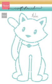 Craft stencil - Sitting cat by Marleen PS8179